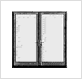 Casement window icon showing two hinged panels.